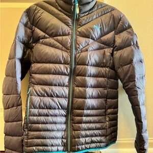 PUMA DUCK Down Jacket Blue Mens Size Medium Puff Jacket * Style #833821 *